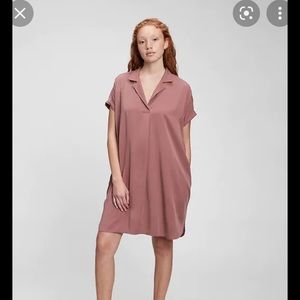 Gap Tencel Lyocell Popover Dress, Rose Taupe M